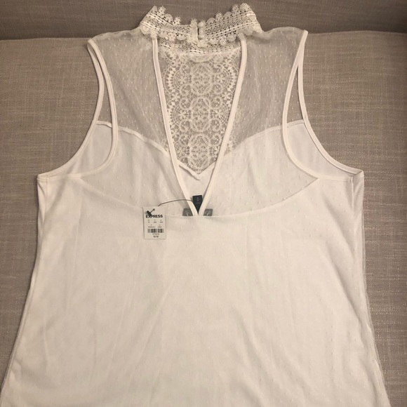 Lace Mock Neck Tank - Picture 2 of 3